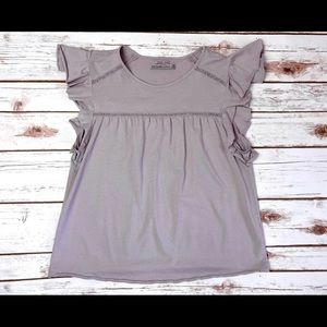 Abercrombie Mauve Flutter Sleeve Baby Doll Swing Top Size XS